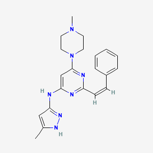 6-(4-Methyl-1-piperazinyl)-N-(5-methyl-1H-pyrazol-3-YL)-2-[(1Z)-2-phenylethenyl]-4-pyrimidinamine