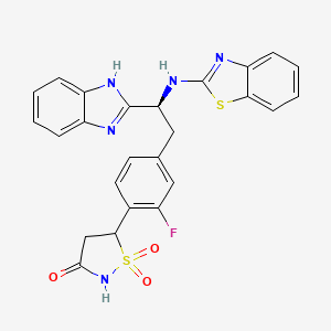 5-[4-[(2S)-2-(1H-Benzimidazol-2-yl)-2-(2-benzothiazolylamino)ethyl]-2-fluorophenyl]-3-isothiazolidinone 1,1-dioxide