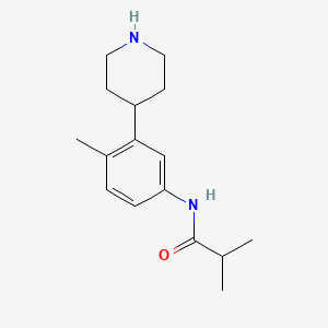 molecular formula C16H24N2O B1644478 2-Methyl-N-[4-methyl-3-(4-piperidinyl)phenyl]propanamide 
