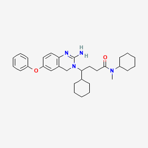 molecular formula C31H42N4O2 B1644514 3(4H)-Quinazolinebutanamide, 2-amino-N,g-dicyclohexyl-N-methyl-6-phenoxy-, (gS)- 