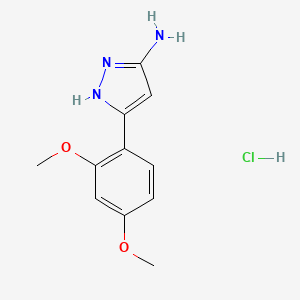 molecular formula C11H14ClN3O2 B1644621 3-(2,4-Dimethoxyphenyl)-1H-pyrazol-5-amine hydrochloride 