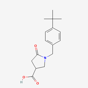 molecular formula C16H21NO3 B1644627 1-[(4-Tert-butylphenyl)methyl]-5-oxopyrrolidine-3-carboxylic acid 