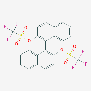 molecular formula C22H12F6O6S2 B164465 (R)-[1,1'-Binaphthalene]-2,2'-diyl bis(trifluoromethanesulfonate) CAS No. 128575-34-8
