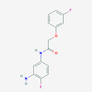 molecular formula C14H12F2N2O2 B1644673 N-(3-氨基-4-氟苯基)-2-(3-氟苯氧基)乙酰胺 CAS No. 954263-27-5