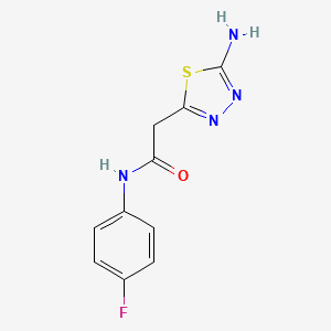 molecular formula C10H9FN4OS B1644695 5-Amino-n-(4-fluorophenyl)-1,3,4-thiadiazole-2-acetamide 