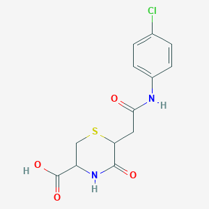 molecular formula C13H13ClN2O4S B1644716 6-{2-[(4-Chlorophenyl)amino]-2-oxoethyl}-5-oxothiomorpholine-3-carboxylic acid 
