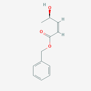 molecular formula C12H14O3 B1644758 2-Pentenoic acid, 4-hydroxy-, phenylmethyl ester, (2Z,4R)- 