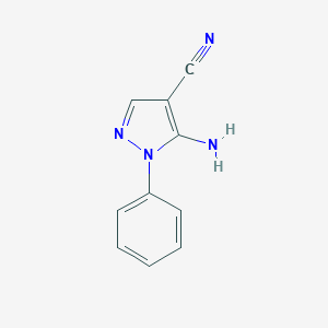 molecular formula C10H8N4 B016448 5-Amino-1-phenyl-1H-pyrazole-4-carbonitrile CAS No. 5334-43-0
