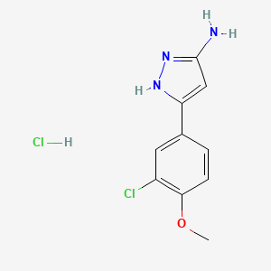 molecular formula C10H11Cl2N3O B1644953 3-(3-氯-4-甲氧基苯基)-1H-吡唑-5-胺盐酸盐 CAS No. 1031793-11-9