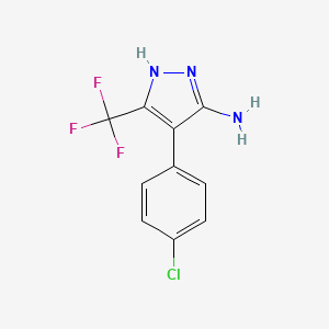 molecular formula C10H7ClF3N3 B1644955 4-(4-chlorophenyl)-3-(trifluoromethyl)-1H-pyrazol-5-amine CAS No. 62649-32-5