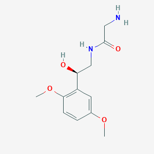 molecular formula C12H18N2O4 B164498 Acetamide,2-amino-n-[2-(2,5-dimethoxyphenyl)-2-hydroxyethyl]-,(r)- CAS No. 133163-25-4