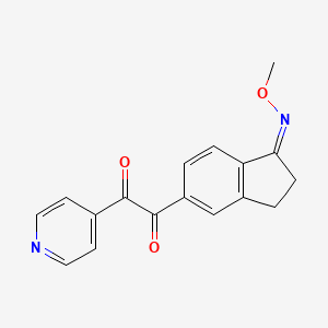 molecular formula C17H14N2O3 B1645005 1-[(1Z)-1-Methoxyimino-2,3-dihydroinden-5-yl]-2-pyridin-4-ylethane-1,2-dione 