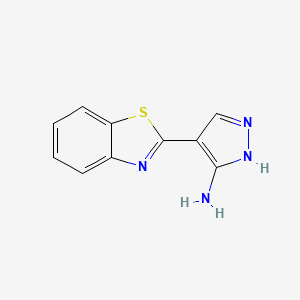 molecular formula C10H8N4S B1645064 4-Benzothiazol-2-YL-2H-pyrazol-3-ylamine 