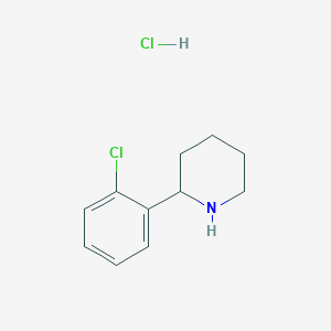 molecular formula C11H15Cl2N B1645076 2-(2-Chlorophenyl)piperidine hydrochloride CAS No. 1177348-56-9