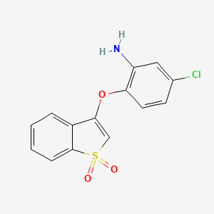 molecular formula C14H10ClNO3S B1645084 5-Chloro-2-[(1,1-dioxido-1-benzothiophen-3-yl)oxy]aniline 