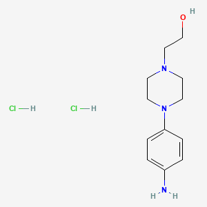 molecular formula C12H21Cl2N3O B1645167 2-[4-(4-Amino-phenyl)-piperazin-1-yl]-ethanol dihydrochloride 