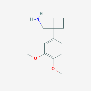 molecular formula C13H19NO2 B1645174 1-(3,4-Dimethoxyphenyl)cyclobutanemethanamine 