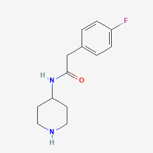 molecular formula C13H17FN2O B1645193 2-(4-Fluorophenyl)-N-piperidin-4-ylacetamide 