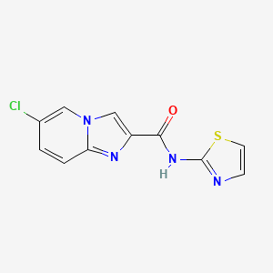 molecular formula C11H7ClN4OS B1645207 6-chloro-N-(1,3-thiazol-2-yl)imidazo[1,2-a]pyridine-2-carboxamide 