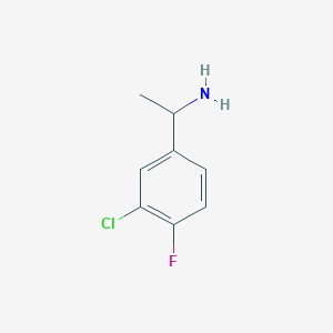 molecular formula C8H9ClFN B1645261 1-(3-Chloro-4-fluorophenyl)ethan-1-amine CAS No. 1021239-38-2