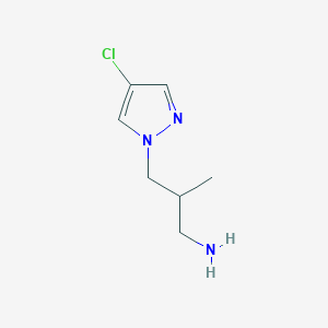 molecular formula C7H12ClN3 B1645369 3-(4-chloro-1H-pyrazol-1-yl)-2-methylpropan-1-amine CAS No. 1006319-99-8