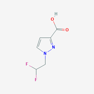 molecular formula C6H6F2N2O2 B1645377 1-(2,2-二氟乙基)-1H-吡唑-3-羧酸 CAS No. 1006486-39-0
