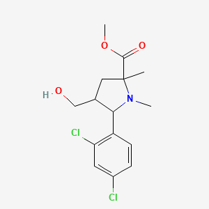 molecular formula C15H19Cl2NO3 B1645411 5-(2,4-二氯苯基)-4-(羟甲基)-1,2-二甲基-2-吡咯烷甲酸甲酯 CAS No. 1052611-56-9