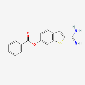 molecular formula C16H12N2O2S B1645448 Benzo[b]thiophene-2-carboximidamide, 6-(benzoyloxy)- 