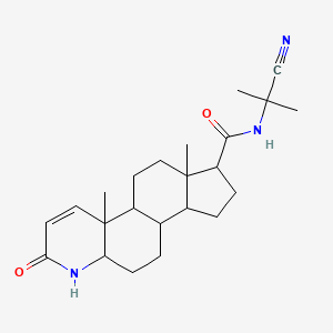 molecular formula C23H33N3O2 B1645454 N-(2-cyanopropan-2-yl)-9a,11a-dimethyl-7-oxo-1,2,3,3a,3b,4,5,5a,6,9b,10,11-dodecahydroindeno[5,4-f]quinoline-1-carboxamide 