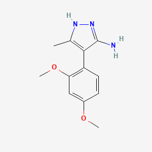 molecular formula C12H15N3O2 B1645509 4-(2,4-Dimethoxyphenyl)-5-methyl-1H-pyrazol-3-amine 