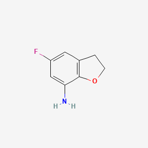 molecular formula C8H8FNO B1645510 5-Fluoro-2,3-dihydrobenzofuran-7-amine 