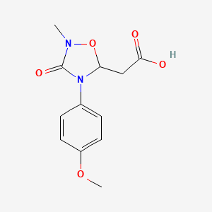 molecular formula C12H14N2O5 B1645518 2-[4-(4-甲氧基苯基)-2-甲基-3-氧代-1,2,4-恶二唑烷-5-基]乙酸 CAS No. 886361-67-7