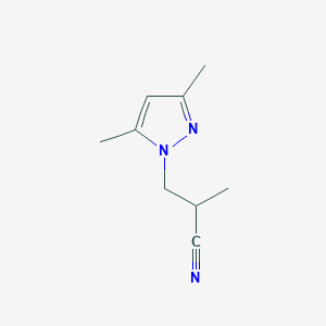 molecular formula C9H13N3 B1645557 3-(3,5-dimethyl-1H-pyrazol-1-yl)-2-methylpropanenitrile CAS No. 1006319-92-1
