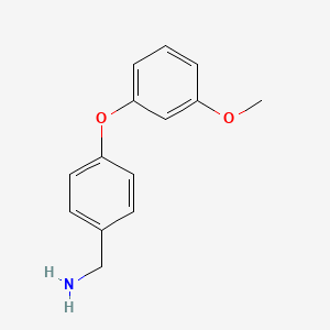 molecular formula C14H15NO2 B1645568 4-(3-methoxyphenoxy)Benzenemethanamine 