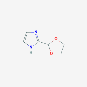 molecular formula C6H8N2O2 B1645588 1H-Imidazole, 2-(1,3-dioxolan-2-yl)- 