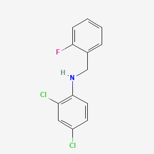 molecular formula C13H10Cl2FN B1645663 2,4-Dichloro-N-(2-fluorobenzyl)aniline 