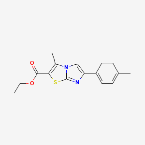 molecular formula C16H16N2O2S B1645677 Ethyl 3-methyl-6-p-tolylimidazo[2,1-b]thiazole-2-carboxylate 