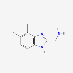 molecular formula C10H13N3 B1645688 (4,5-二甲基-1H-苯并[d]咪唑-2-基)甲胺 CAS No. 1119451-11-4