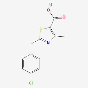 molecular formula C12H10ClNO2S B1645764 2-(4-Chlorobenzyl)-4-methyl-1,3-thiazole-5-carboxylic acid CAS No. 938001-17-3