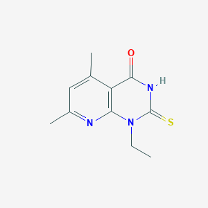 molecular formula C11H13N3OS B1645765 1-Ethyl-2-mercapto-5,7-dimethylpyrido[2,3-D]pyrimidin-4(1H)-one CAS No. 937599-68-3