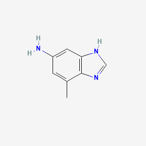 molecular formula C8H9N3 B1645879 7-Methyl-1H-benzo[d]imidazol-5-amine 