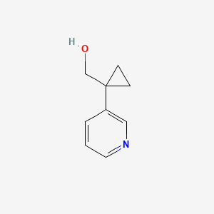 molecular formula C9H11NO B1645882 (1-Pyridin-3-yl-cyclopropyl)-methanol 