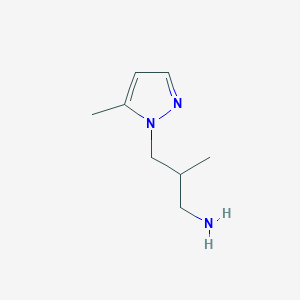 molecular formula C8H15N3 B1645937 2-methyl-3-(5-methyl-1H-pyrazol-1-yl)propan-1-amine CAS No. 1006348-54-4