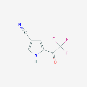 molecular formula C7H3F3N2O B164597 5-(Trifluoroacetyl)-1H-pyrrole-3-carbonitrile CAS No. 135250-38-3