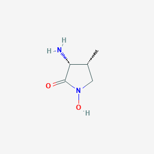molecular formula C5H10N2O2 B164598 (3R,4R)-3-Amino-1-hydroxy-4-methylpyrrolidin-2-one CAS No. 130931-65-6