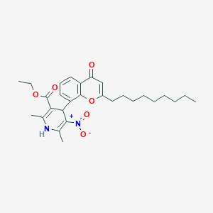 molecular formula C28H36N2O6 B1646094 Ethyl 2,6-dimethyl-5-nitro-4-(2-nonyl-4-oxochromen-8-yl)-1,4-dihydropyridine-3-carboxylate 