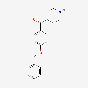 molecular formula C19H21NO2 B1646114 (4-(Benzyloxy)phenyl)(piperidin-4-yl)methanone CAS No. 1263378-61-5