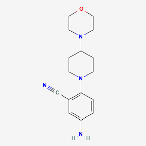 molecular formula C16H22N4O B1646151 5-Amino-2-(4-morpholinopiperidin-1-yl)benzonitrile 