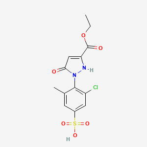 molecular formula C13H13ClN2O6S B1646173 1-(2-Chloro-4-sulfo-6-methylphenyl)-5-pyrazolone-3-carboxylic acid ethyl ester 