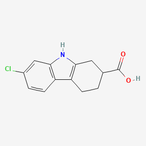 molecular formula C13H12ClNO2 B1646213 1H-Carbazole-2-carboxylic acid, 7-chloro-2,3,4,9-tetrahydro- 
